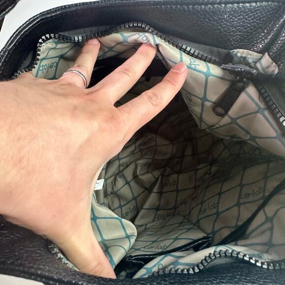 Colab Gray & Black Vegan Leather Large Size Minimalist Mod Hobo Bag Purse - Picture 5 of 9